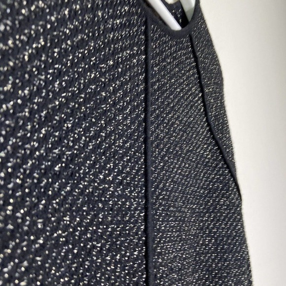 Zara Black Metallic Silver Knit Tweed Long Sleeved Dress Sz S - Picture 7 of 10